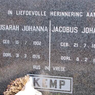 KEMP Jacobus Johannes 1888-1971 &amp; Susarah Johanna 1902-1976