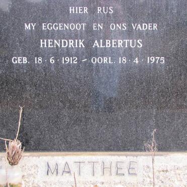 MATTHEE Hendrik Albertus 1912-1975