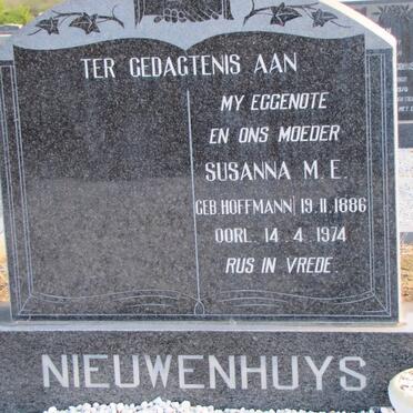 NIEUWENHUYS Susanna M.E. -1974