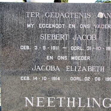 NEETHLING Siebert Jacob 1911-1989 &amp; Jacoba Elizabeth 1914-1997