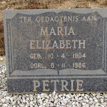 PETRIE Maria Elizabeth 1904-1986