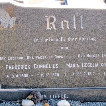 RALL Frederick Cornelius 1909-1975 &amp; Maria Cecilia LAMPRECHT 1917-1984
