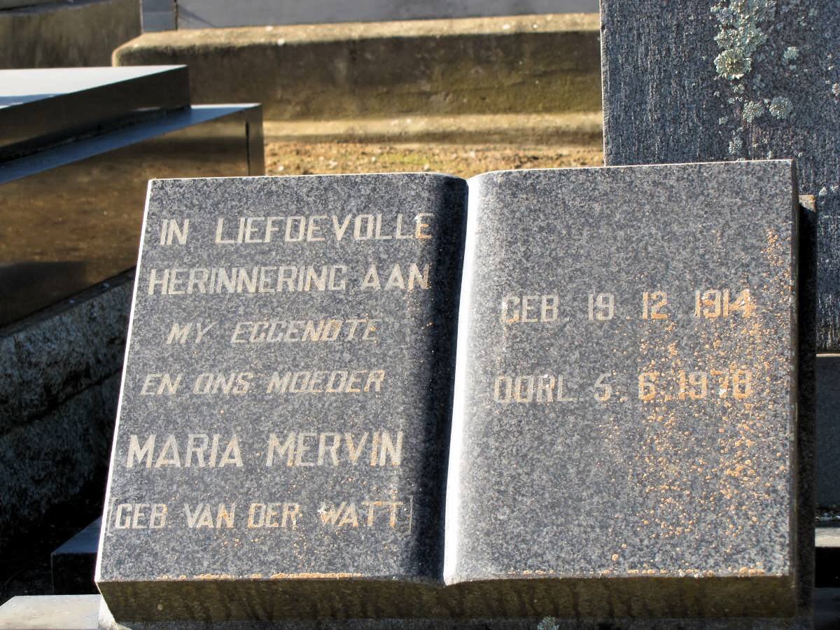 STRAATEN Maria Mervin, van geb VAN DER WATT 1914-1978
