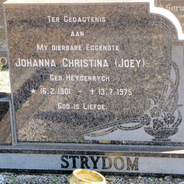 STRYDOM Johanna Christina nee HEYDENRYCH 1901-1975