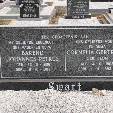 SWART Barend Johannes Petrus 1906-1987 &amp; Cornelia Gertruida BLOM 1908-1993