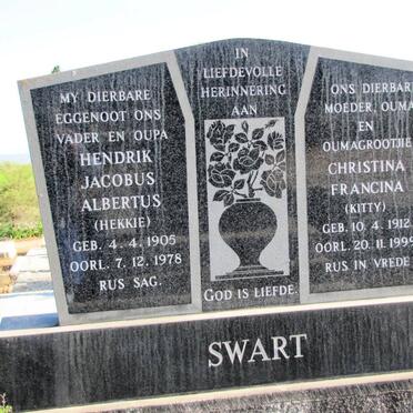 SWART Hendrik Jacobus Albertus 1905-1978 &amp; Christina Francina 1912-1999