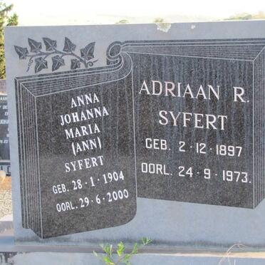 SYFERT Adriaan R. 1897-1973 &amp; Anna Johanna Maria 1904-2000