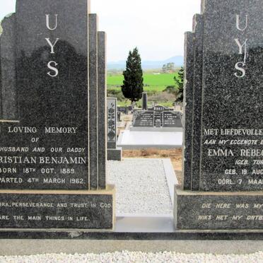 UYS Christian Benjamin 1889-1962 &amp; Emma Rebecca TURCK 1894-1949