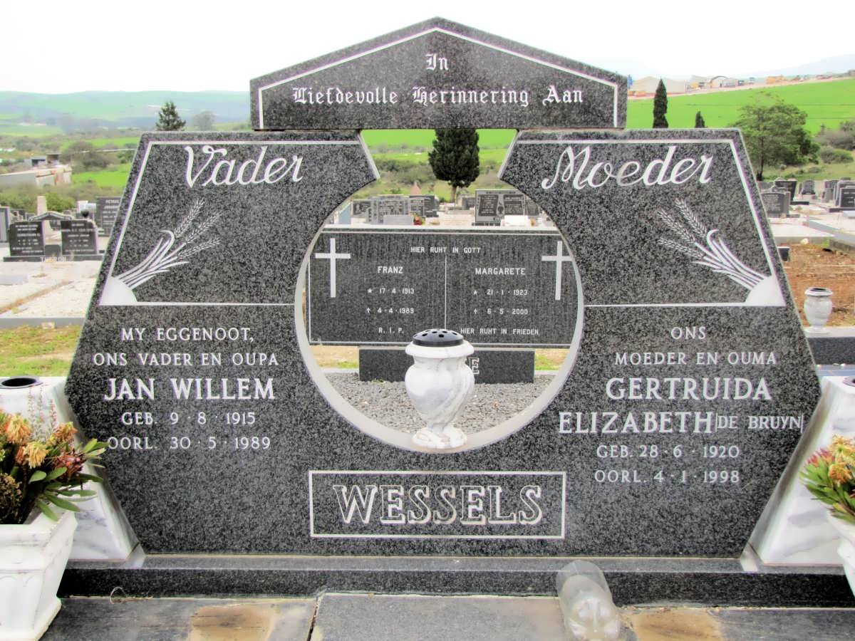 WESSELS Jan Willem 1915-1989 &amp; Gertruida Elizabeth DE BRUYN 1920-1998