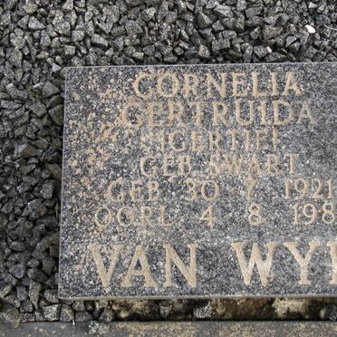 WYK Andries, van 1924-1982 &amp; Cornelia Gertruida SWART 1921-1985