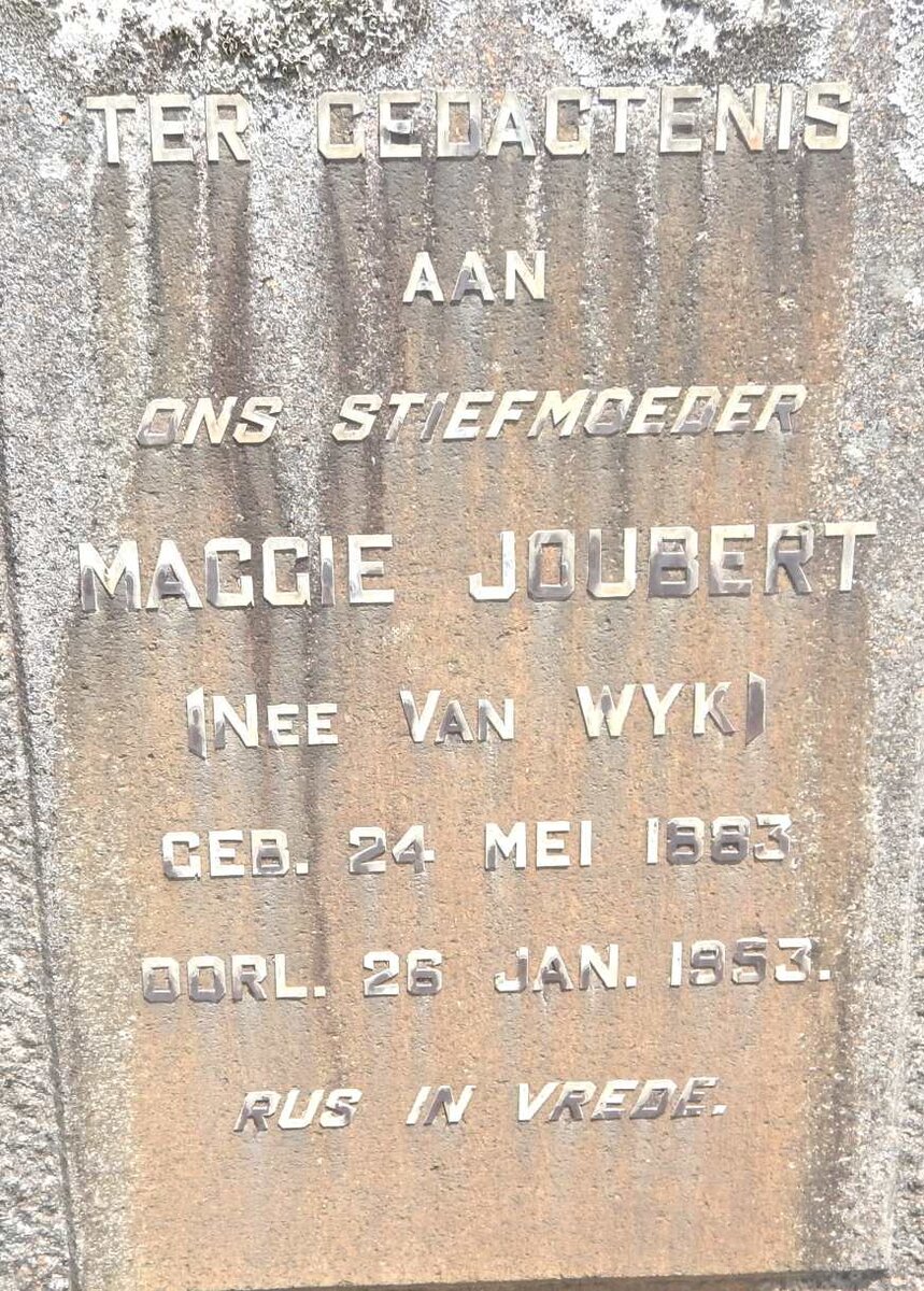 JOUBERT Maggie nee VAN WYK 1883-1953