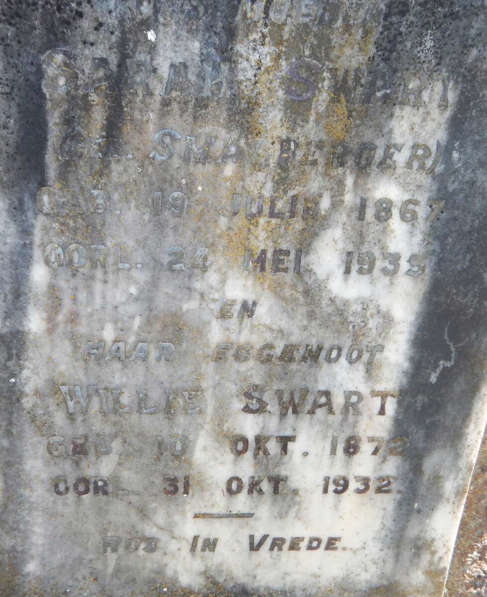 SWART Willie 1872-1932 &amp; Sarah SMALBERGER 1867-1935