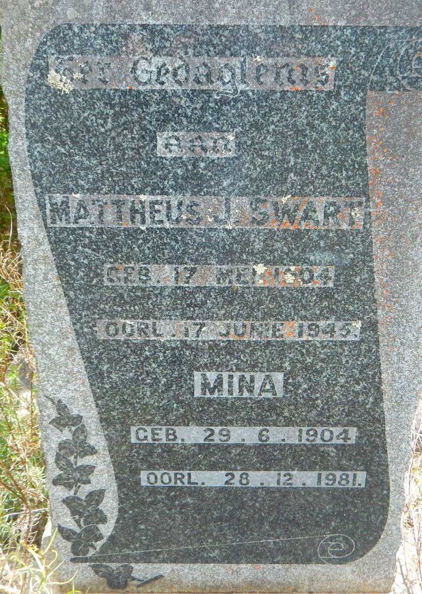 SWART Mattheus J. 1904-1945 &amp; Mina 1904-1981