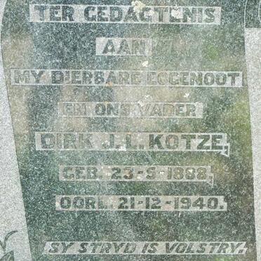 KOTZE Dirk J.L. 1888-1940