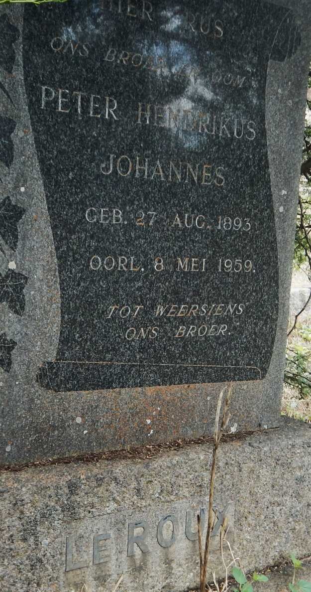 ROUX Peter Hendrikus Johannes, le 1893-1959