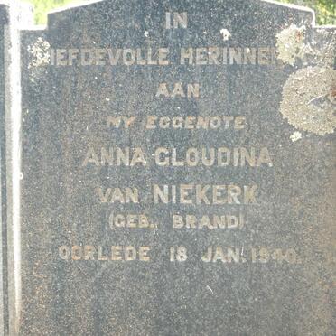 NIEKERK Anna Gloudina, van nee BRAND -1940