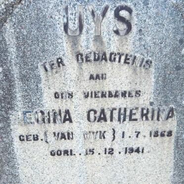 UYS Regina Catherina nee VAN WYK 1868-1941