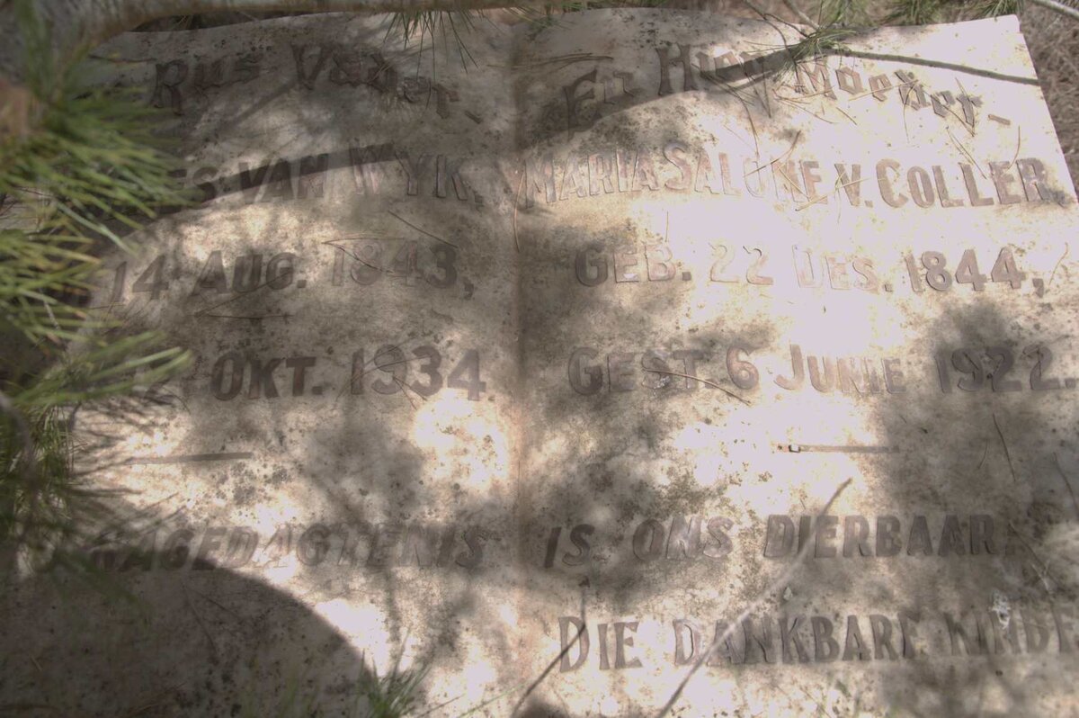 WYK Andries, van 1843-1934 &amp; Maria Salome V. COLLER 1844-1922