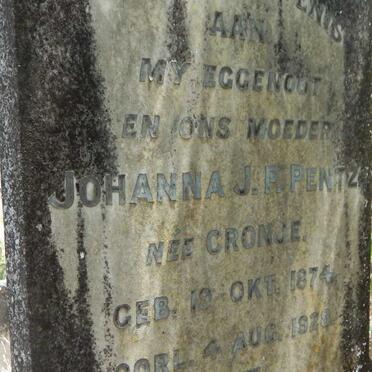 PENTZ Johanna J.P. nee CRONJE 1874-1928