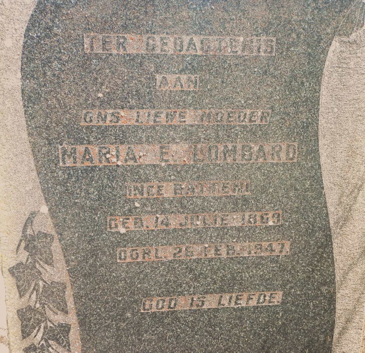 LOMBARD Maria E. nee BATTEN 1869-1947