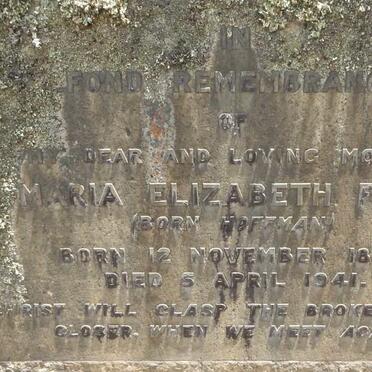 FIELD Maria Elizabeth nee HOFFMAN 1877-1941