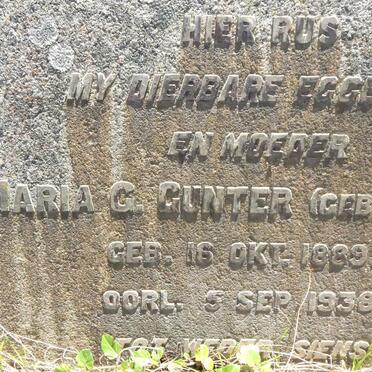 GUNTER Maria G. nee FOURIE 1889-1938