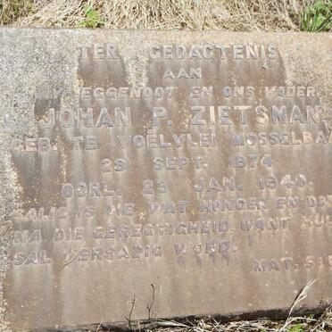 ZIETSMAN Johan P. 1874-1940