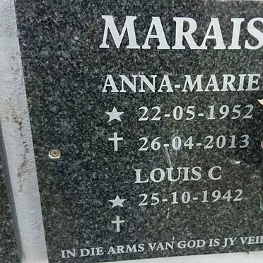 MARAIS Louis C. 1942- &amp; Anna-Marie 1952-2013