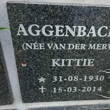 AGGENBACHT Kittie nee VAN DER MERWE 1930-2014