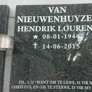 NIEUWENHUYZEN Hendrik Lourens, van 1944-2015
