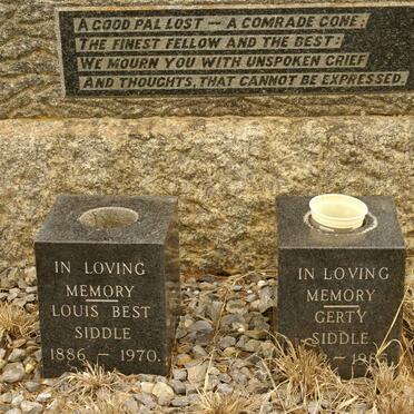 SIDDLE Louis Best 1886-1970 :: SIDDLE Gerty -1985