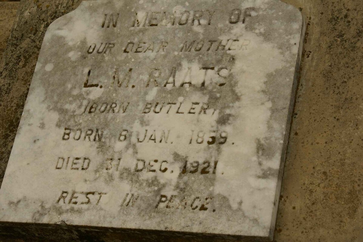 RAATS L.M. nee BUTLER 1859-1921