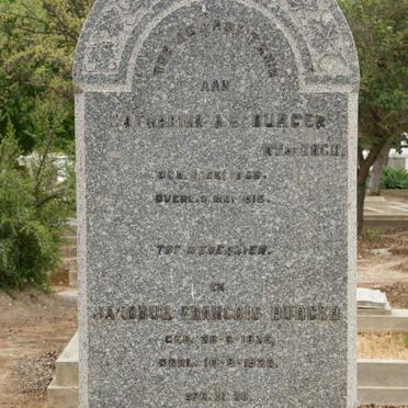 BURGER Jakobus Francois 1838-1920 &amp; Catharina A.H. DE KOCK 1856-1915