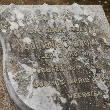 BRUWER Magdelena C. nee DE KOCK 1860-1934