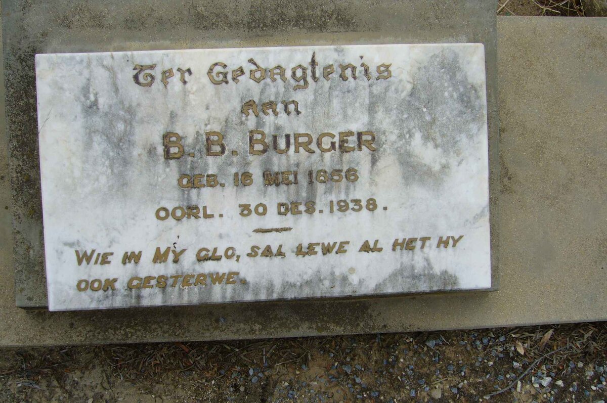 BURGER B.B. 1856-1938