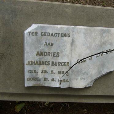 BURGER Andries Johannes 1882-1954