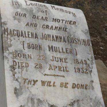 CUSHING Magdalena Johanna nee MULLER 1849-1932