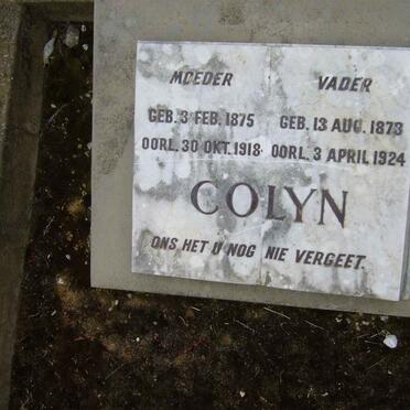 COLYN Vader 1873-1924 &amp; Moeder 1875-1918