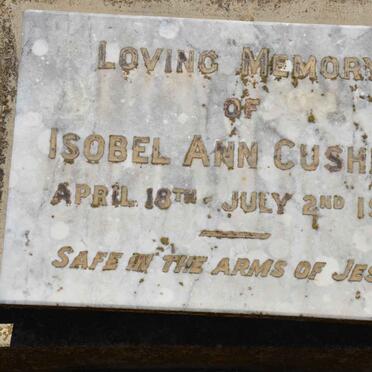 CUSHING Isobel Ann 1937-1937