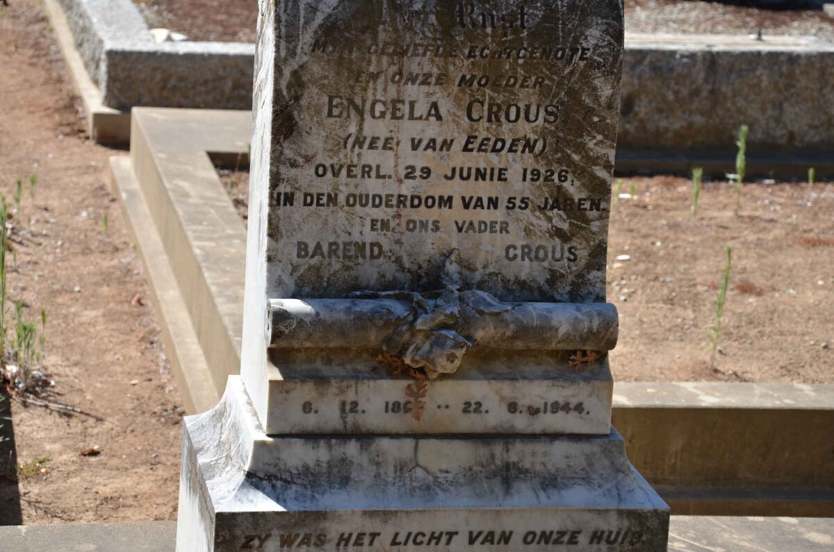CROUS Barend 18??-1944 &amp; Engela VAN EEDEN -1926