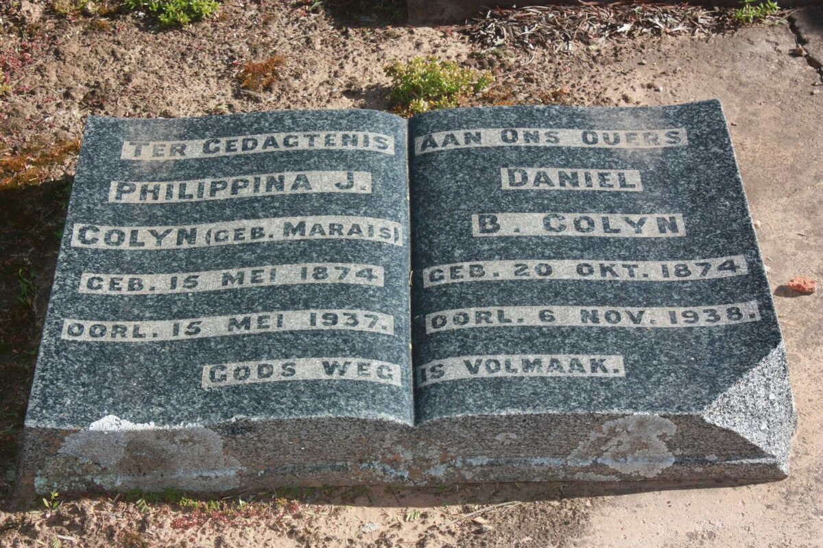 COLYN Daniel B. 1874-1938 &amp; Philippina J. MARAIS 1874-1937