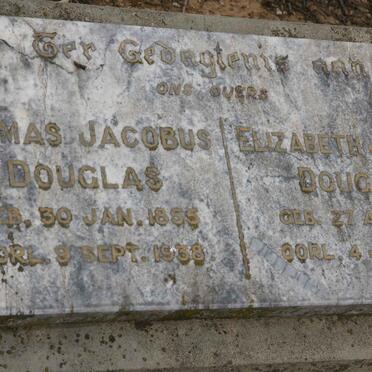 DOUGLAS Thomas Jacobus 1855-1938 &amp; Elizabeth Johanna 1858-1833