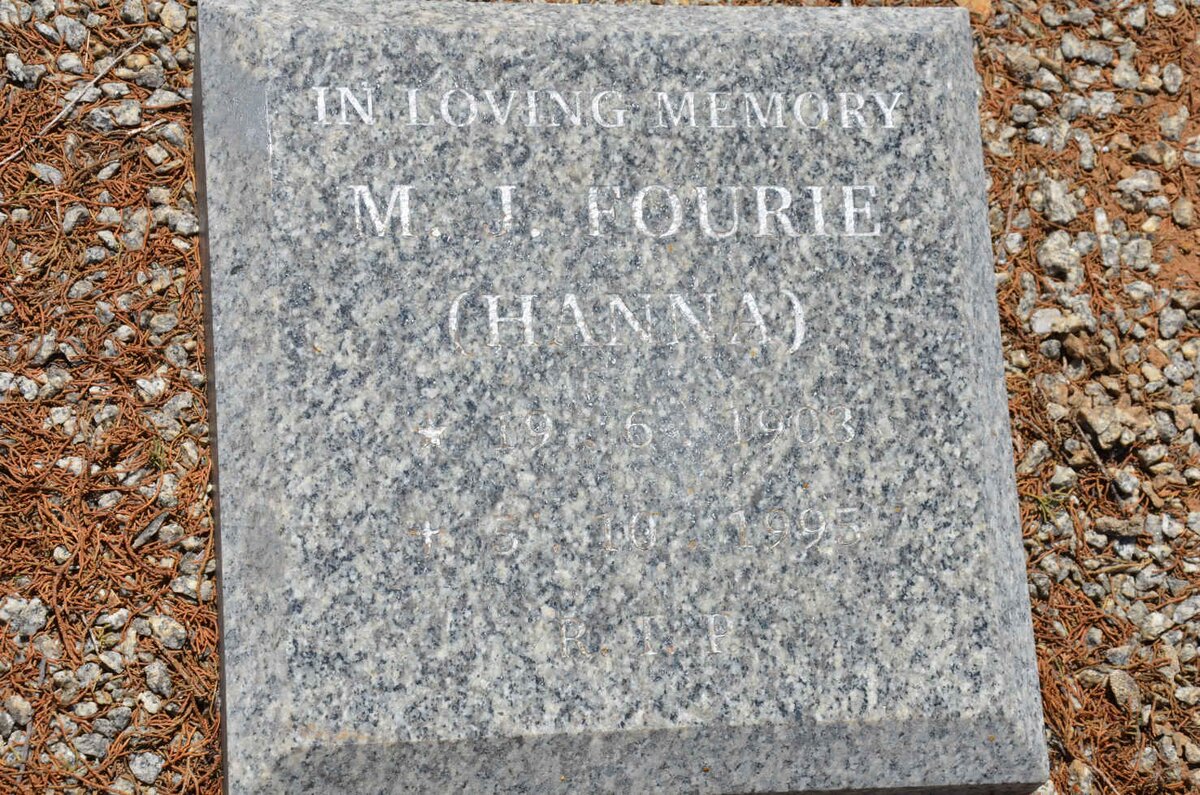 FOURIE M.J. 1903-1995