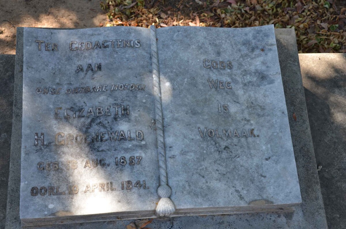 GROENEWALD Elizabeth H. 1857-1941