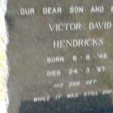 HENDRICKS Victor David 1945-1967