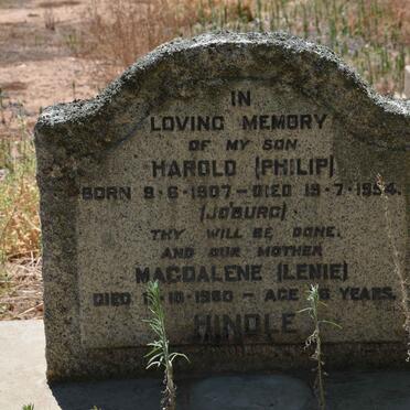 HINDLE Harold 1907-1954 :: HINDLE Magdalene -1960