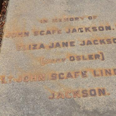 JACKSON John Scafe &amp; Eliza Jane OSLER :: JACKSON John Scafe Lindrea