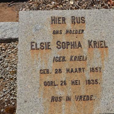 KRIEL Elsie Sophia nee KRIEL 1857-1935