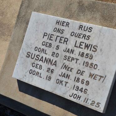 LEWIS Pieter 1859-1950 &amp; Susanna DE WET 1869-1946