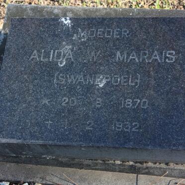 MARAIS Alida W. nee SWANEPOEL 1870-1932